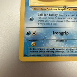 Pokemon TCG Krabby Card 51/62 Fossil Ink Blot Error Misprint, WOTC 1999 Vintage - Image 2