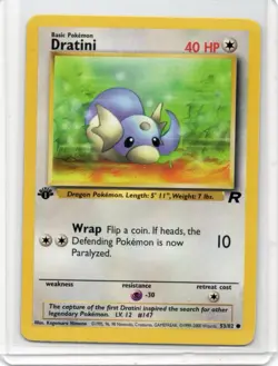 Pokemon Card - Dratini - 53/82 - Team Rocket - 1st Edition - Image 1