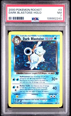 PSA 7 Dark Blastoise Holo 3/82 Team Rocket 2000 Pokemon Card - Image 1