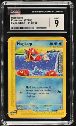 CGC 9 Magikarp 118/165 Expedition 2002 Pokemon Card - Image 1