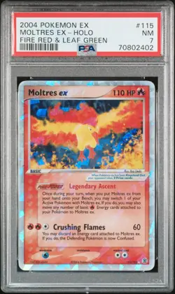 PSA 7 Moltres ex 115/112 EX Fire Red & Leaf Green 2004 Pokemon Card - Image 1