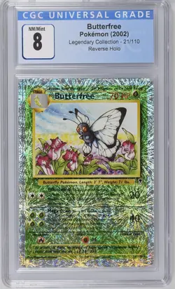 CGC 8 Butterfree Reverse Holo 21/110 Legendary Collection 2002 Pokemon Card - Image 1