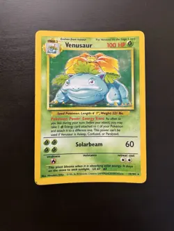 Venusaur 15/102 Holo Rare Base Set Unlimited Pokemon Card HP No Creases - Image 1