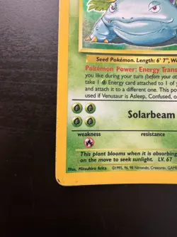 Venusaur 15/102 Holo Rare Base Set Unlimited Pokemon Card HP No Creases - Image 5