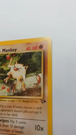 🔥Blaine's Mankey Pokemon Card 63/132 Gym Challenge 1st Edition Non-Holo -MP - Image 3
