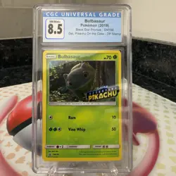 Bulbasaur Black Star Promos SM198 Det Pikachu Pokemon Card Holo Promo CGC 8.5 NM - Image 1