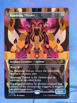 1x FOIL BORDERLESS Roaming Throne, LP (see photos), LCI, Magic Gathering, MtG - Image 1