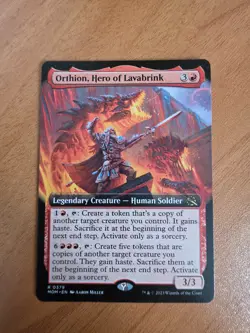 MTG Orthion, Hero of Lavabrink Extended Art March of the Machine Magic NM - Image 1
