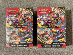 2x Pokemon TCG Mega Evolution Booster - Sealed - Slight tear in one box - Image 1