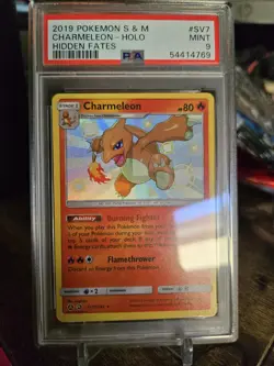 2019 Pokemon Sun & Moon Hidden Fates Shining Holo #SV7 Charmeleon MINT PSA 9 - Image 1