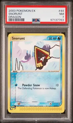 2003 POKEMON EX DRAGON #44 SNORUNT PSA 7 - Image 1