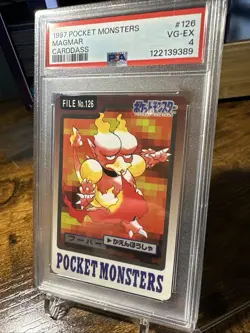 1997 Pokemon Carddass Pocket Monsters File #126 Magmar PSA 4 - Image 2