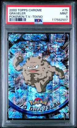 2000 TOPPS CHROME POKEMON T.V. TEKNO #75 GRAVELER PSA 9 - Image 1