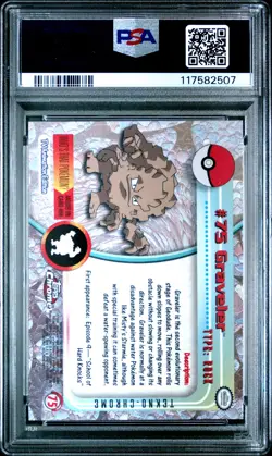 2000 TOPPS CHROME POKEMON T.V. TEKNO #75 GRAVELER PSA 9 - Image 2