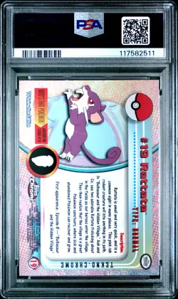 2000 TOPPS CHROME POKEMON T.V. TEKNO #19 RATTATA PSA 7 - Image 2