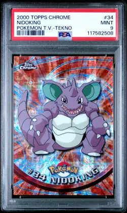 2000 TOPPS CHROME POKEMON T.V. TEKNO #34 NIDOKING PSA 9 - Image 1