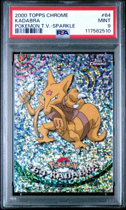 2000 TOPPS CHROME POKEMON T.V. SPARKLE #64 KADABRA PSA 9 - Image 1
