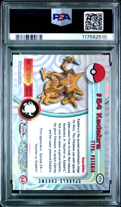 2000 TOPPS CHROME POKEMON T.V. SPARKLE #64 KADABRA PSA 9 - Image 2