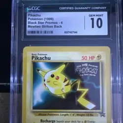 Pokemon TCG Pikachu #4 Black Star Promo WOTC Mewtwo Strikes Back CGC GEM MINT 10 - Image 3