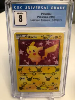 Rare Pokemon 2013 Pikachu Legendary Treasures NM/Mint CGC 8. PSA - Image 1