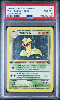 PSA 8 Victreebel Holo 14/64 1st Edition Jungle 1999 Pokemon Card - Image 1