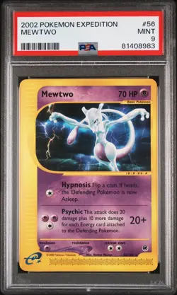 PSA 9 Mewtwo 56/165 Expedition 2002 Pokemon Card - Image 1