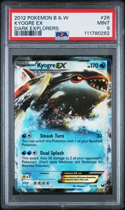 PSA 9 Kyogre EX 26/108 B&W Dark Explorers 2012 Pokemon Card - Image 1