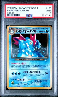 PSA 9 Dark Feraligatr Holo No. 160 Neo 4 2001 Pokemon Card - Image 1
