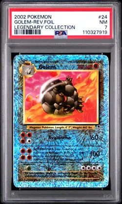 PSA 7 Golem Reverse Holo 24/110 Legendary Collection 2002 Pokemon Card - Image 1