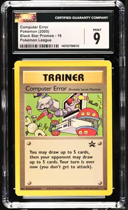 CGC 9 Computer Error 16 Black Star Promo Pokemon League 2000 Pokemon Card - Image 1