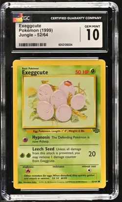 CGC 10 Exeggcute 52/64 Jungle 1999 Pokemon Card - Image 1