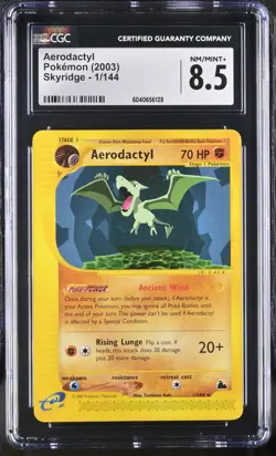 CGC 8.5 Aerodactyl 1/144 Skyridge 2003 Pokemon Card - Image 1