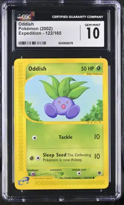 CGC 10 Oddish 122/165 Expedition 2002 Pokemon Card - Image 1