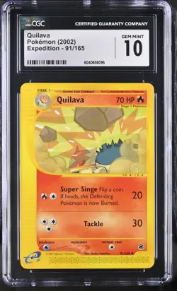 CGC 10 Quilava 91/165 Expedition 2002 Pokemon Card - Image 1