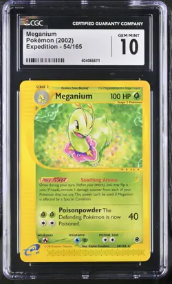 CGC 10 Meganium 54/165 Expedition 2002 Pokemon Card - Image 1