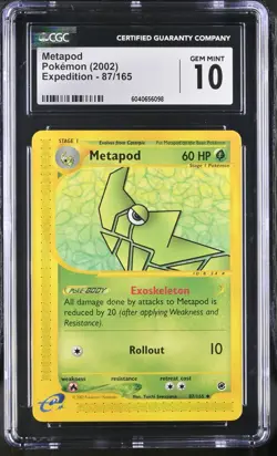 CGC 10 Metapod 87/165 Expedition 2002 Pokemon Card - Image 1
