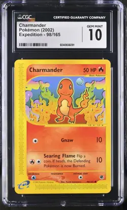 CGC 10 Charmander 98/165 Expedition 2002 Pokemon Card - Image 1
