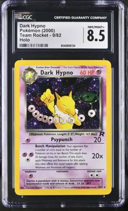 CGC 8.5 Dark Hypno Holo 9/82 Team Rocket 2000 Pokemon Card - Image 1