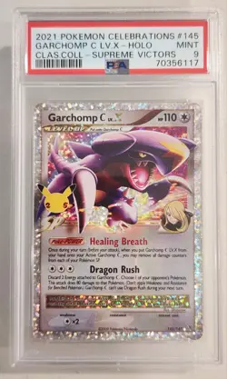 POKEMON CARD GARCHOMP C LV X 145 CELEBRATIONS CLASSIC #145 GRADED PSA 9 MINT - Image 1