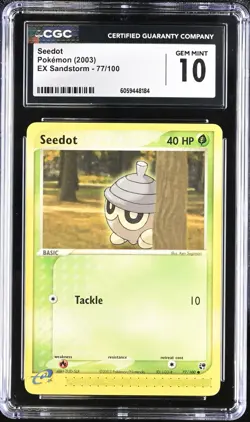 CGC 10 Seedot 77/100 EX Sandstorm 2003 Pokemon Card - Image 1