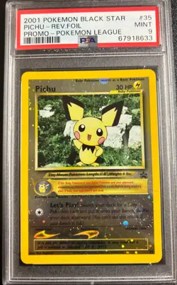 PSA 9 Pichu Reverse Foil #35 Black Star Promo 2001 Pokemon Card - Image 1