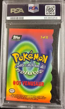 PSA 9 Venusaur 3/12 Topps The Movie 1999 Pokemon Card - Image 2