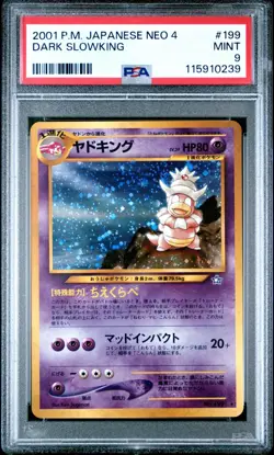 PSA 9 Slowking No. 199 Error Slab Titled Wrong Neo Destiny 2001 Pokemon Card - Image 1