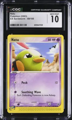 CGC 10 Natu 69/100 EX Sandstorm 2003 Pokemon Card - Image 1