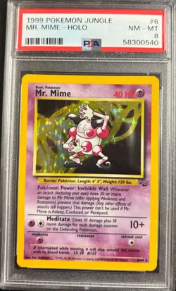 PSA 8 Mr. Mime Holo 6/64 Jungle 1999 Pokemon Card - Image 1