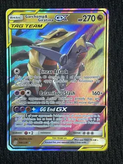 Pokemon TCG Garchomp & Giratina GX Holo Ultra Rare Card 146/236 Unified Minds - Image 1