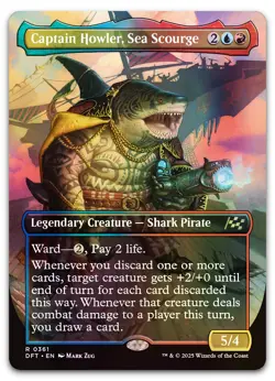 Captain Howler, Sea Scourge (Borderless) #361 (Foil) NM Aetherdrift Magic MTG - Image 1