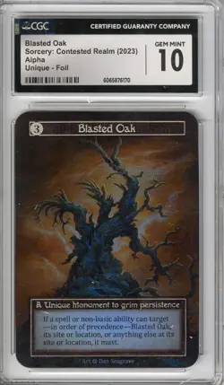 Sorcery: Contested Realm (Alpha), Blasted Oak (foil), CGC 10 - Image 1