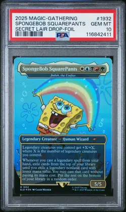 2025 MAGIC THE GATHERING SPONGEBOB SQUAREPANTS SECRET LAIR - FOIL #1932 PSA 10 - Image 1