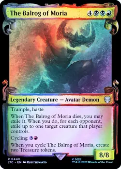 MTG THE BALROG OF MORIA FOIL SHOWCASE SCROLL Lord of the Rings NM - Image 1
